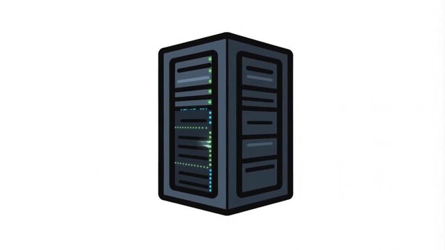 Data Server Rack Icon for Network and Cloud Computing