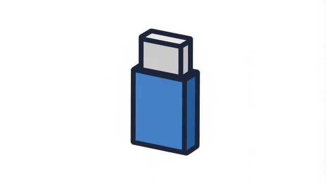 Minimalist Blue USB Flash Drive Icon