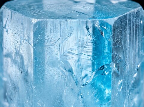 Aquamarine fills the frame with vivid sky blue and electric blue beryl in cool backlight &mdash; the most ethereal blue stone as fine art. Ideal for luxury, jewelry, and cool design backgrounds.
