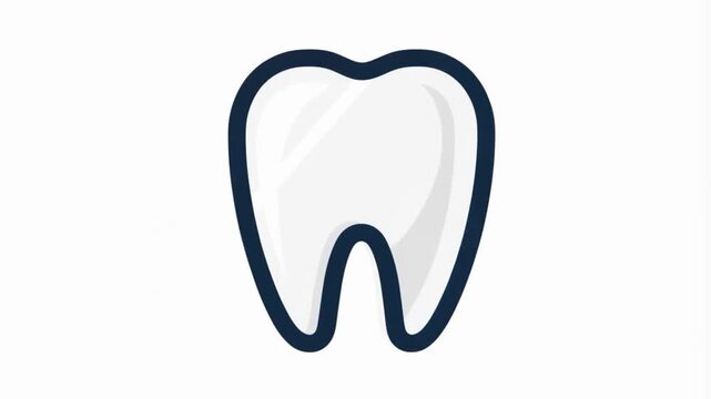 Healthy White Tooth Icon for Dental Care and Oral Health