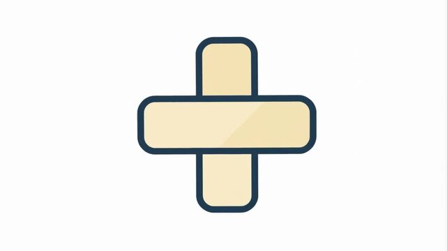 Simple Plus Sign Icon in Flat Design Style