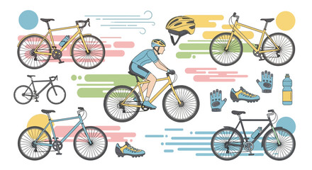 Naklejka premium Cycling Collection: Bikes, Rider & Gear