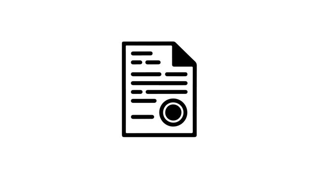 Document with Seal: A formal document icon, signifying an important agreement or official record, complete with text and a circular seal of authenticity.