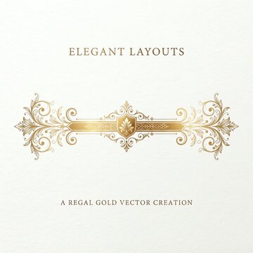 Elegant Gold Decorative Divider with Ornate Flourishes.