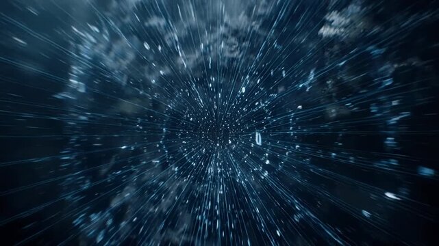 Abstract swirling blue smoke patterns in dark background