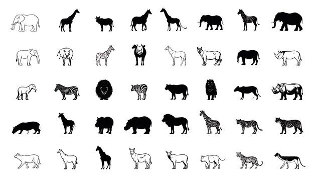 Black and white alphabet letter set illustration.