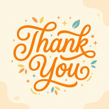 Elegant Thank You Message with Decorative Elements.