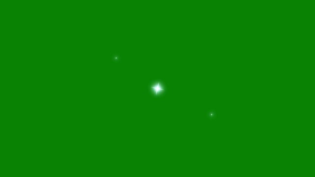 Elegant sparkling stars Shine smooth animation in the sky, Shimmer light,night sky,july, twinkle star energy explosion video, white cartoon,flat vector, doodles style stars blinking on green screen.4k