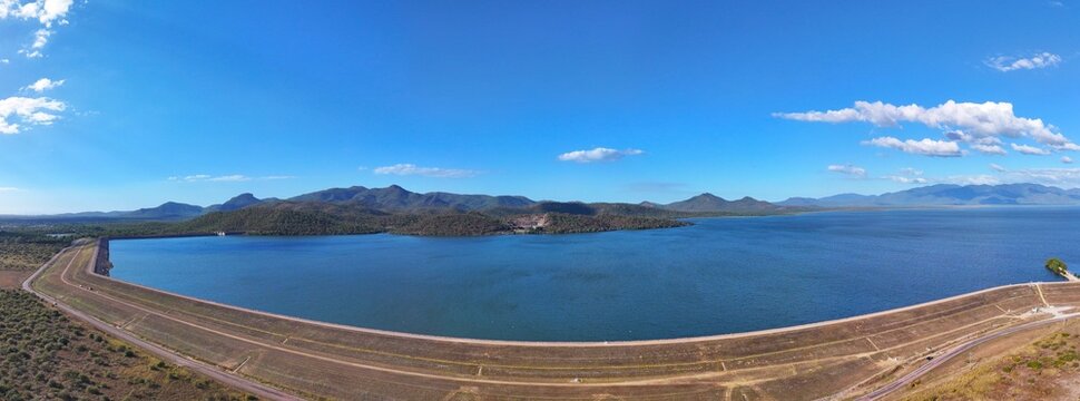 Spectacular aerial Panorama of Ross River Dam Townsville Queensland Australia