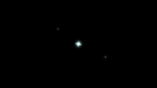 Elegant sparkling stars Shine smooth animation in the sky, Shimmer light,night sky,july, twinkle star energy explosion video, white cartoon,flat vector, doodles style stars blinking on black screen.4k