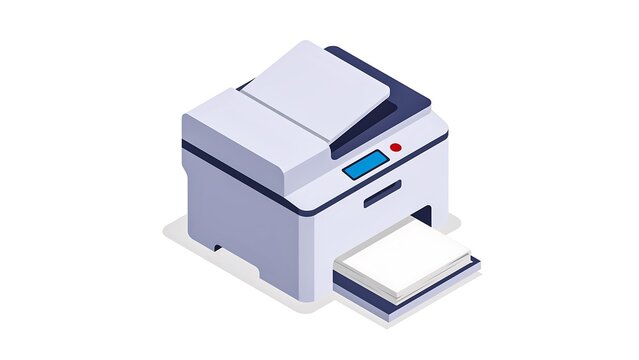 Modern office printer with paper tray for document printing and business workflow