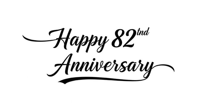 Elegant black calligraphy text for an eighty second anniversary celebration