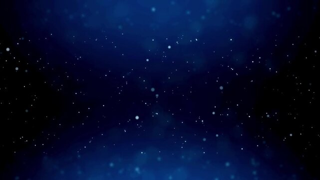 Cosmic Dust: A deep blue abstract background with glowing particles, evoking the vastness and mystery of outer space or a submerged aquatic environment.