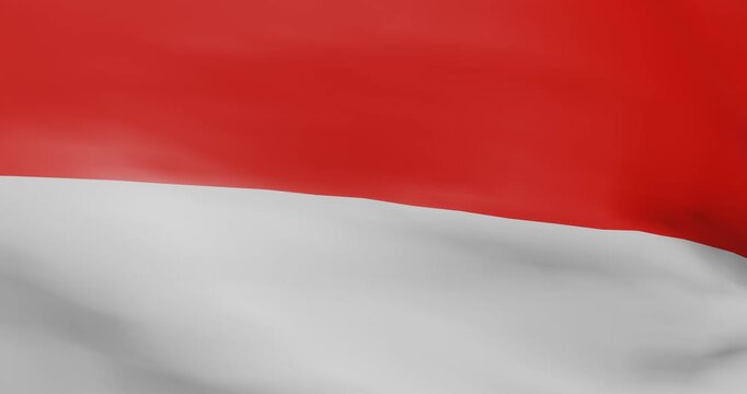 Waving Indonesian Flag Close Up - Merah Putih Animation