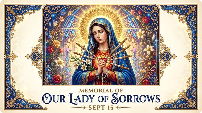 Memorial of our lady of sorrows religious art