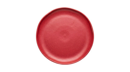 Red ceramic plate with matte png isolated on transparent background © PNG Studio 99