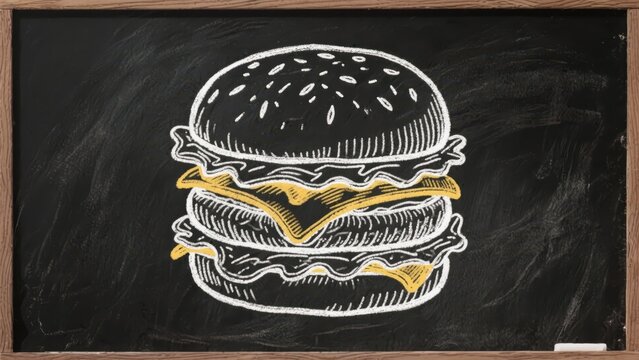 A close-up of a stunningly prepared cheeseburger on a dark wooden table under warm natural light
