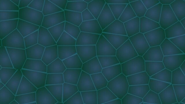 Dynamic deep sea green and blue abstract background featuring an intricate network of irregular polygon cells, forming a seamless and modern mosaic design