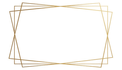 Fototapeta premium Gold Geometric Frame Transparent Background