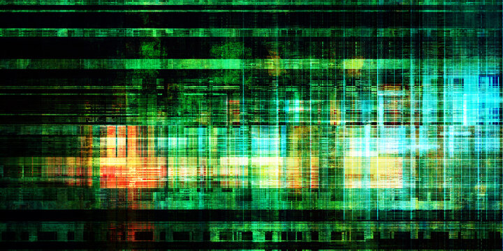 Abstract Technological Wallpaper With Digital Framework Grid
