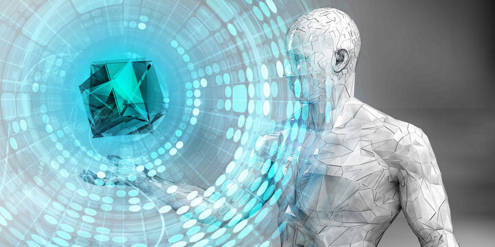 Machine Learning Algorithm With Blue Abstract Background