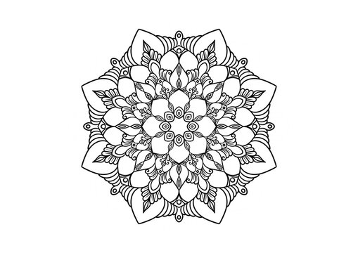 simple and easy mandala coloring page and beginner	
