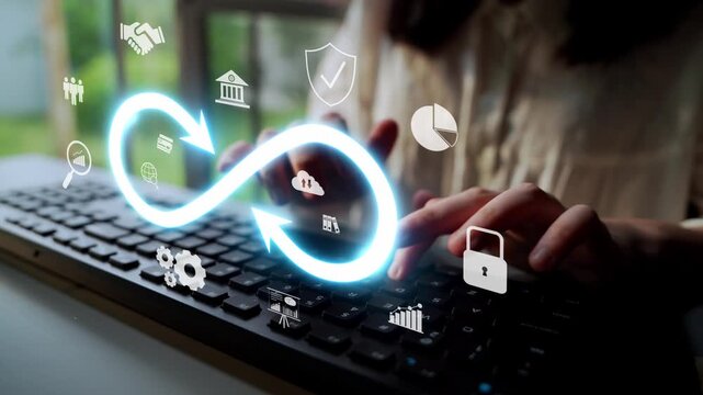 Infinity concept, limitless business potential, innovation opportunities, forward-thinking strategy, and embracing endless possibilities for creative growth and future development. Muxer
