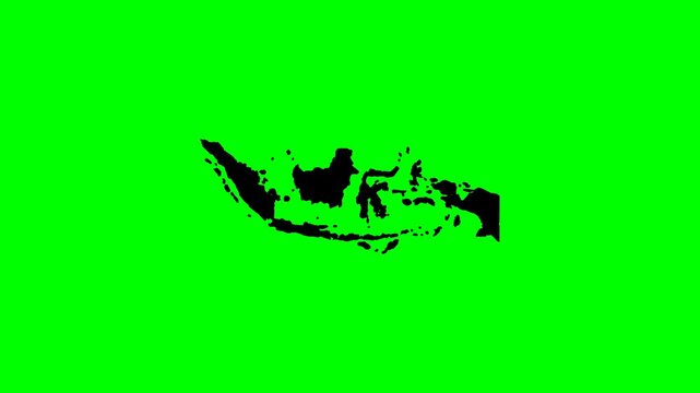 Animation geography asia cartography animated map progression showing Indonesia islands forming over time on green