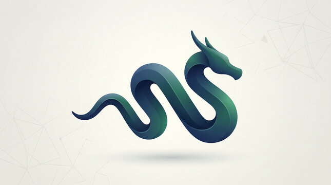Stylized emerald dragon logo icon for corporate brand identity
