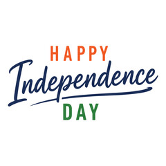 Fototapeta premium Happy Independence Day Typography Lettering Text on White Background