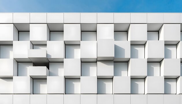 Modern architectural facade with geometric design