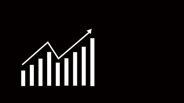 Abstract business graph icon animation background. allusive graph chart showing marketing sales profit increasing to future target suitable for business development direction animation.