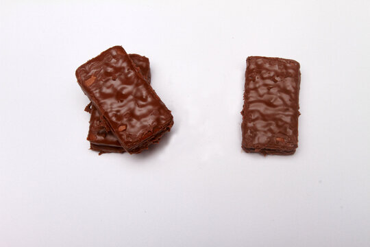chocolate bar on white background
