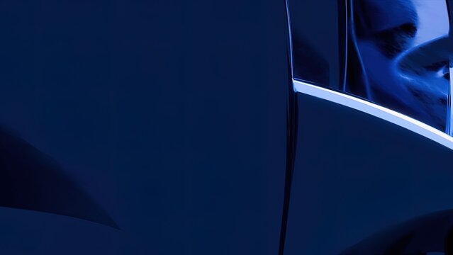 Close-up of metallic blue fabric with reflective sheen. Luxury textile texture for high-end fashion and design projects.