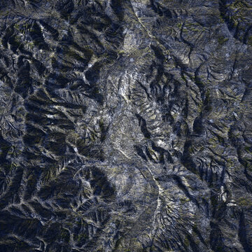 Blue Rocky Mountain Terrain Texture Seamless PBR Albedo Material