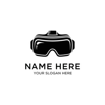 Virtual Reality Headset Logo Icon Isolated Silhouette