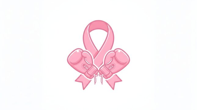 A beautiful pink ribbon illustration designed to support breast cancer awareness month and promote global health education for women across the entire world