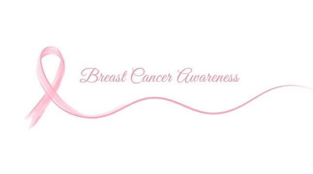 A beautiful hand drawn pink ribbon illustration for breast cancer awareness month designed to support survivors and promote global health education campaigns