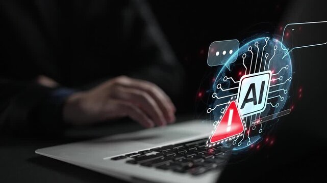 AI interface showing prompt error warning and system alert. AI prompt failure can lead to incorrect output or hallucination. Managing AI prompt error is crucial in safe AI deployment. Muxer