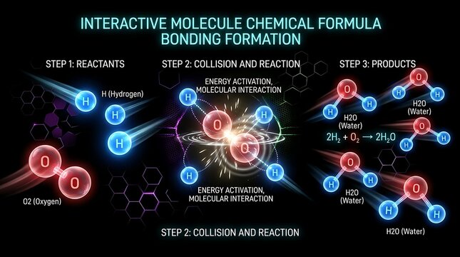Interactive Molecule Chemical Formula Bonding Formation.