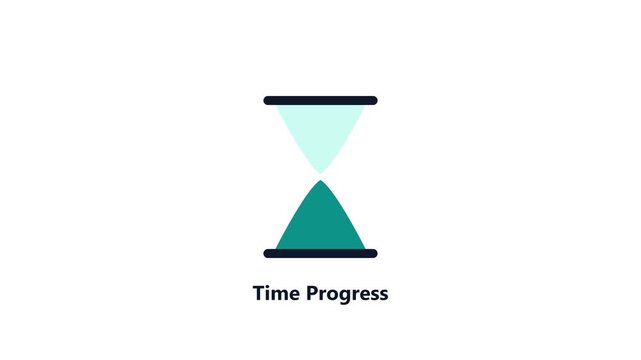 Green hourglass time progress loading animation video. Minimalist sandglass preloader indicator for website interface UI motion graphic templates