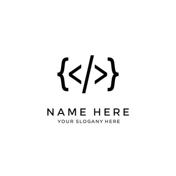 Code Brackets Symbol Isolated - Programming and Development Icon