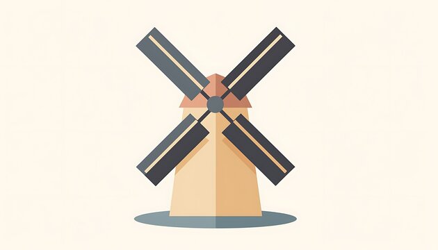 Illustration of a traditional windmill with four blades.