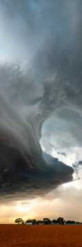 Impacts of Climate Change. Extreme Weather, Supercell Storms, Global Warming and Environmental Sustainability. Wide Web Banner Featuring Copy Space