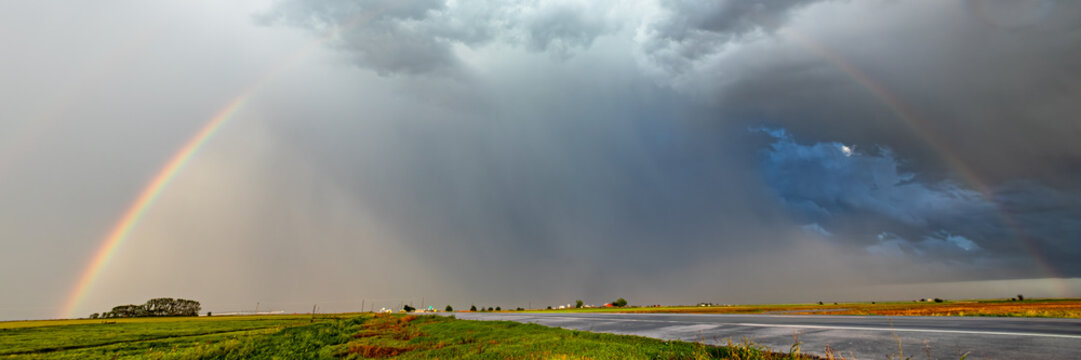 Impacts of Climate Change. Extreme Weather, Supercell Storms, Global Warming and Environmental Sustainability. Wide Web Banner Featuring Copy Space