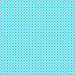 Small black and pink - purple polka dots on a light blue background Simple geometric minimalist flat pattern Fabric printing Textiles Package design © Olga