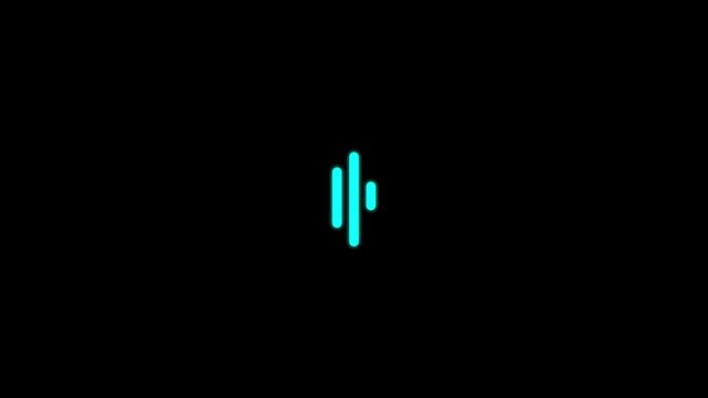 abstract glowing audio waveform equalizer animation on black background, white sound spectrum visualizer loop, modern music technology, 4k,music equalizer display loop. audio visualization motion grap