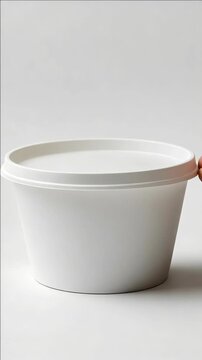 A white styrofoam container commonly used for takeout food.
