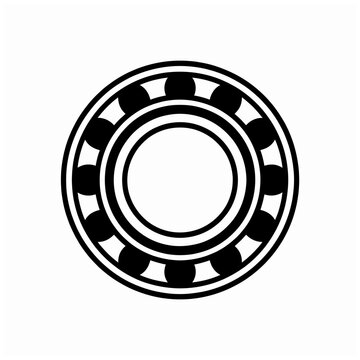 Black and White Ball Bearing Outline Icon Vector