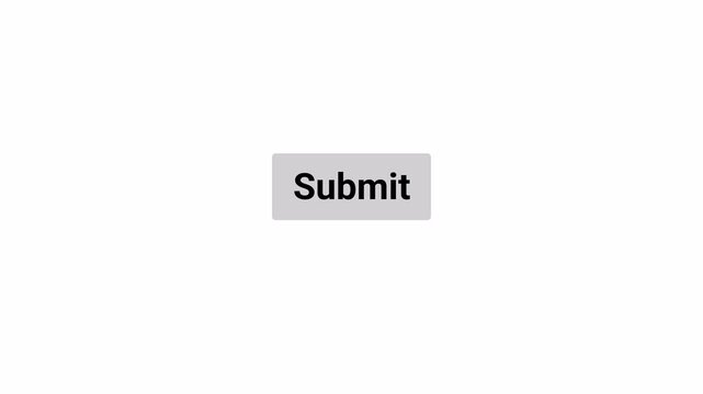 Submit Button Click Animation with Hand Pointer and Mouse Cursor Interaction on Transparent Background, Form Submission Interface UI, 4K Motion Graphics